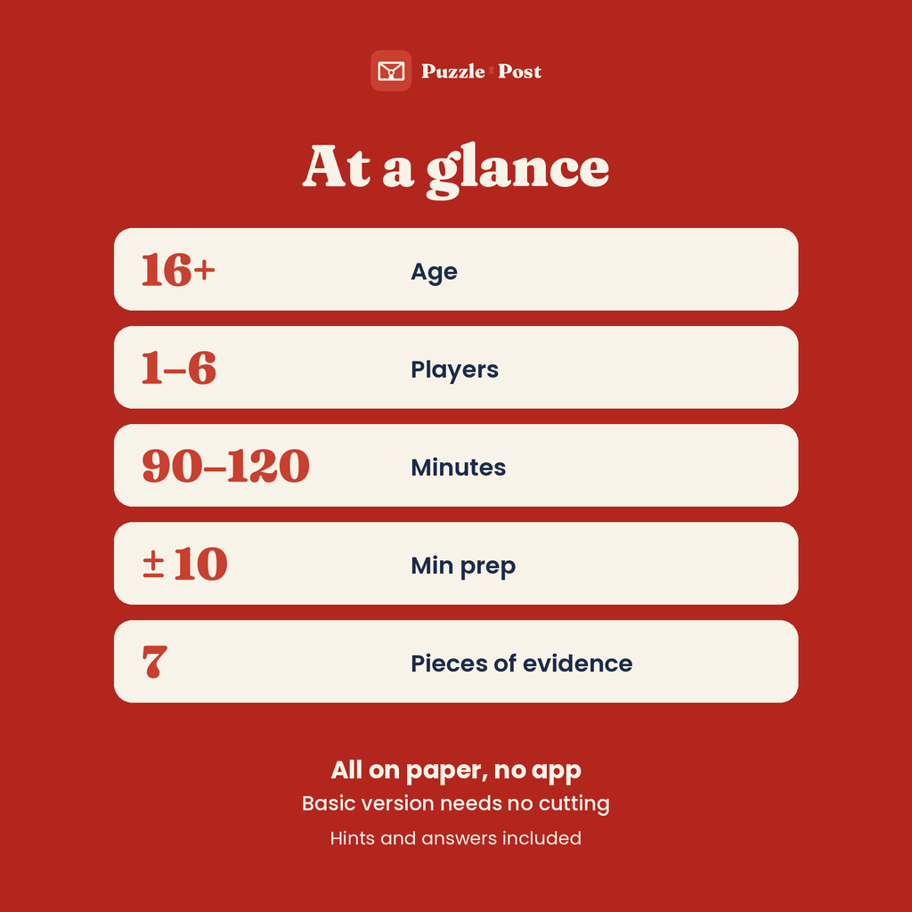 Case File: The Night Ferry – English edition at a glance: players, play time and prep