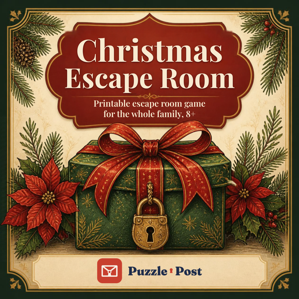 The Stolen Christmas Signal – English edition of the printable Christmas escape room, cover
