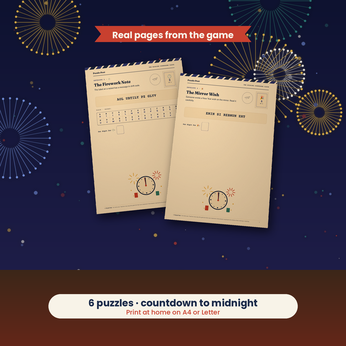 The Missing Countdown Clock – real puzzle pages from the game