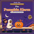 The Pumpkin Alarm – printable Halloween mini escape room for ages 6–10, English edition, cover with Pip the Pumpkin and two children