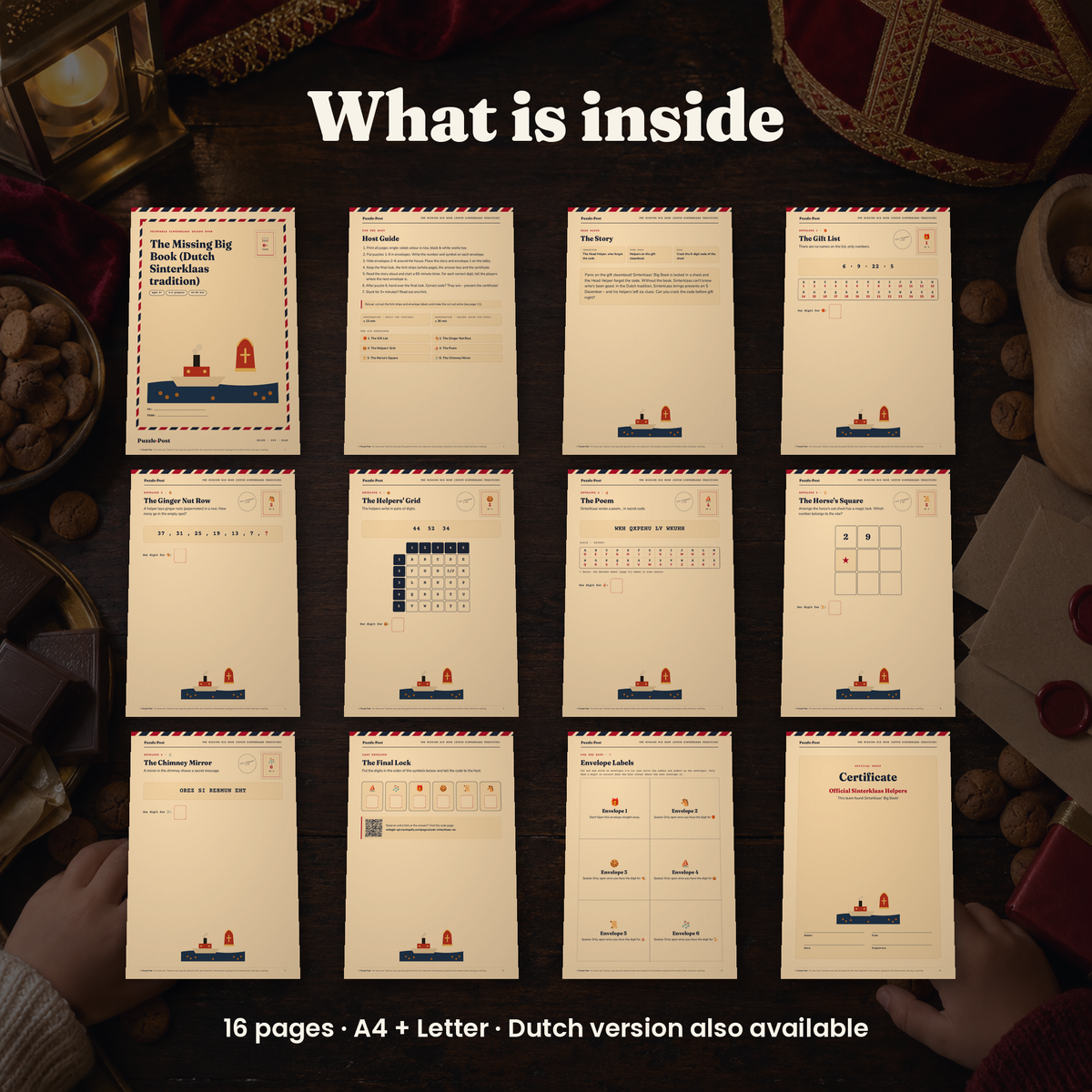 The Missing Big Book – what’s inside: story, puzzles, hint cards and certificate