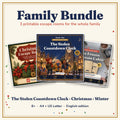 Family Bundle, English edition – covers of The Stolen Countdown Clock, Christmas Escape Room and The Frozen Mountain Cabin