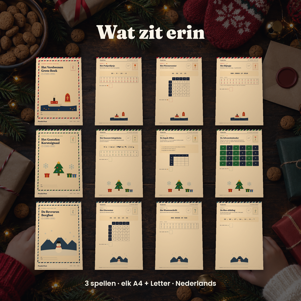 Holiday Bundle – what’s inside: three complete escape rooms with puzzles, hint cards and certificates