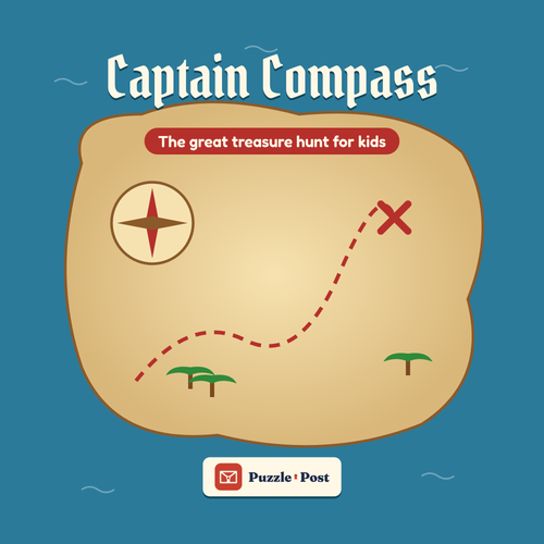 Captain Compass – English edition: the great treasure hunt for kids, treasure map with compass
