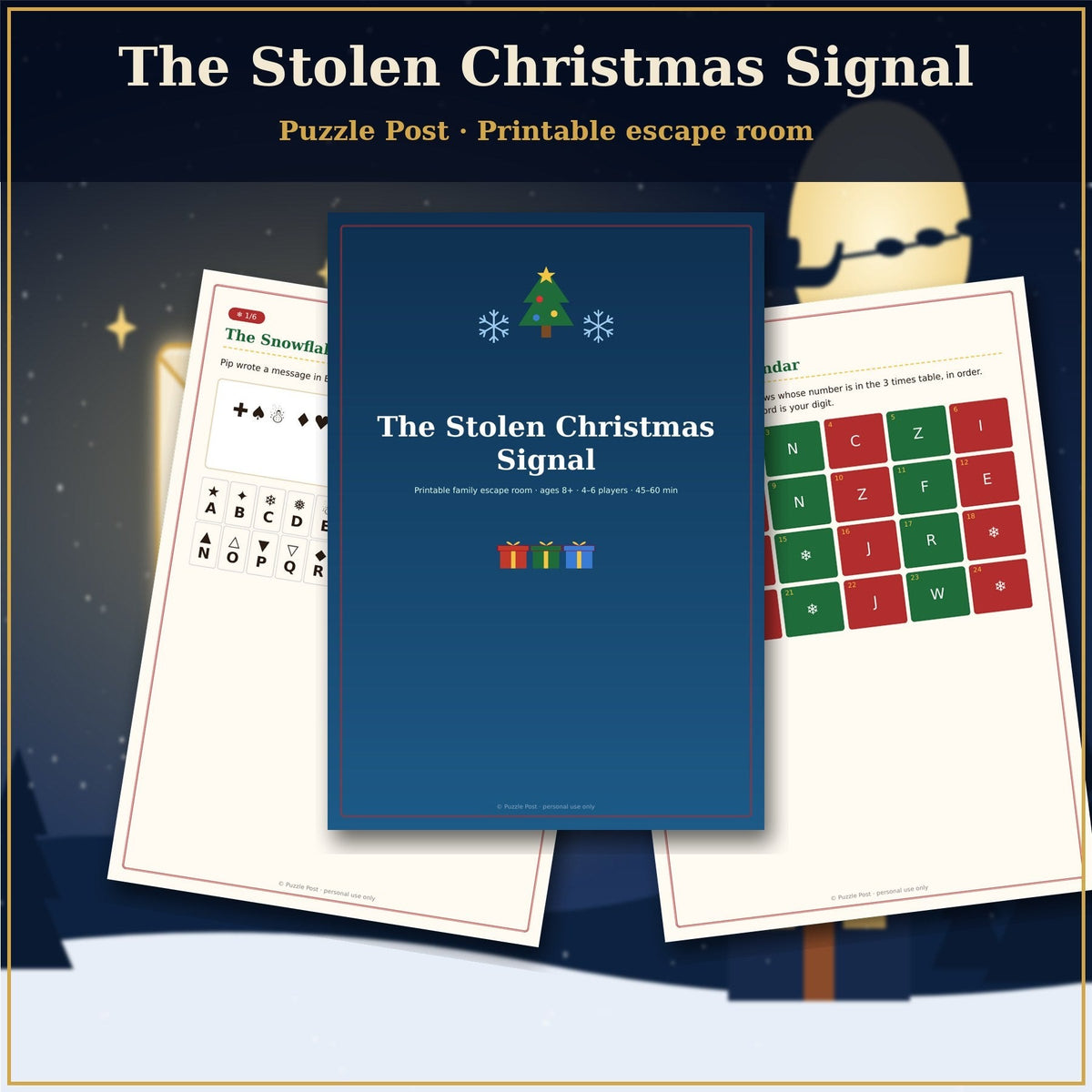 The Stolen Christmas Signal – printable escape room by Puzzle Post