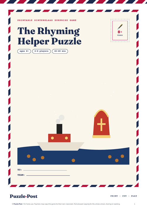 Cover of The Rhyming Helper Puzzle in the Puzzle Post letter style