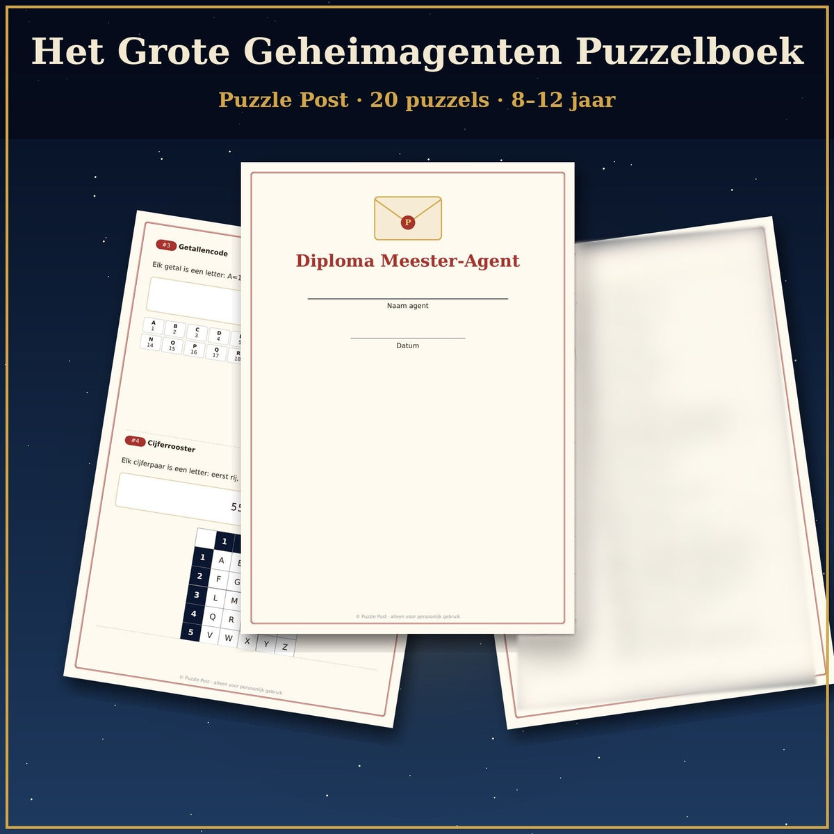 Printbaar Puzzelboek voor Kinderen 8–12 – “Het Grote Geheimagenten Puzzelboek”