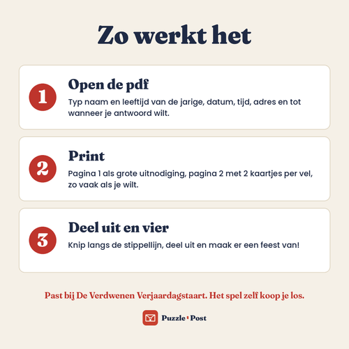 Kids party invitation, Dutch edition – how it works: fill in, print and hand out